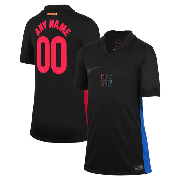 Barcelona Nike Youth 2024/25 Away Custom Jersey - Black