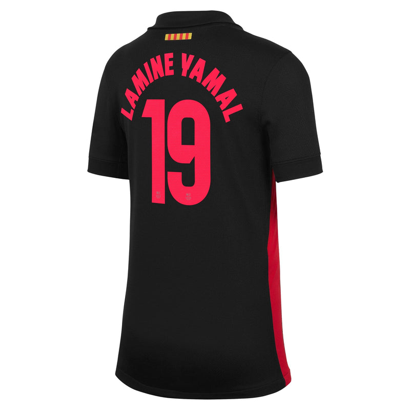 Lamine Yamal Barcelona Nike Youth 2024/25 Away  Player Jersey - Black