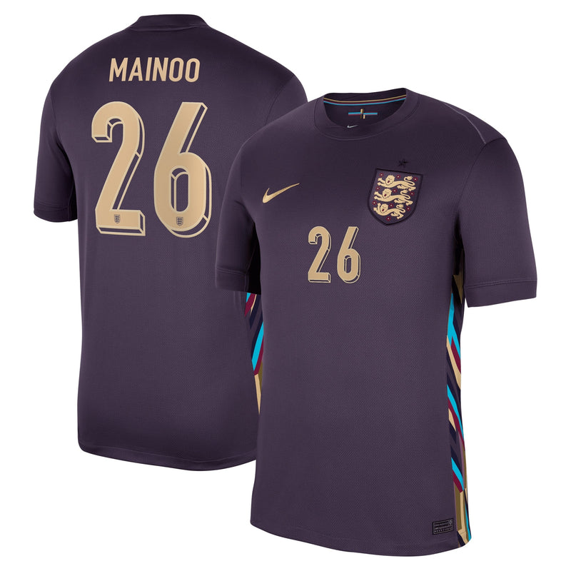 England Nike Away Stadium Shirt 2024 with Mainoo 26 printing