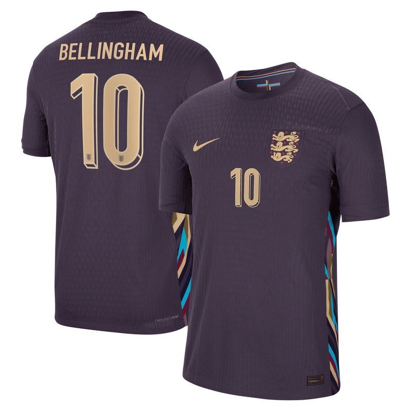 England Nike Dri Fit Adv Away Match Shirt 2024 with Bellingham 10 printing Authentic