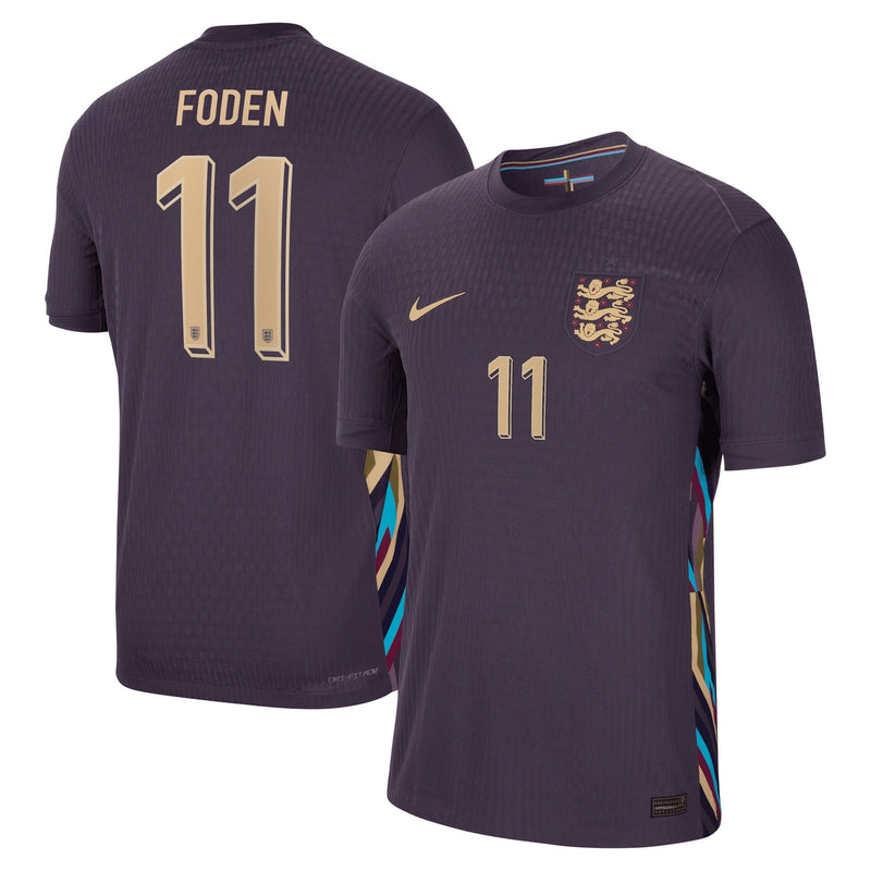 England Nike Dri Fit Adv Away Match Shirt 2024 with Foden 11 printing