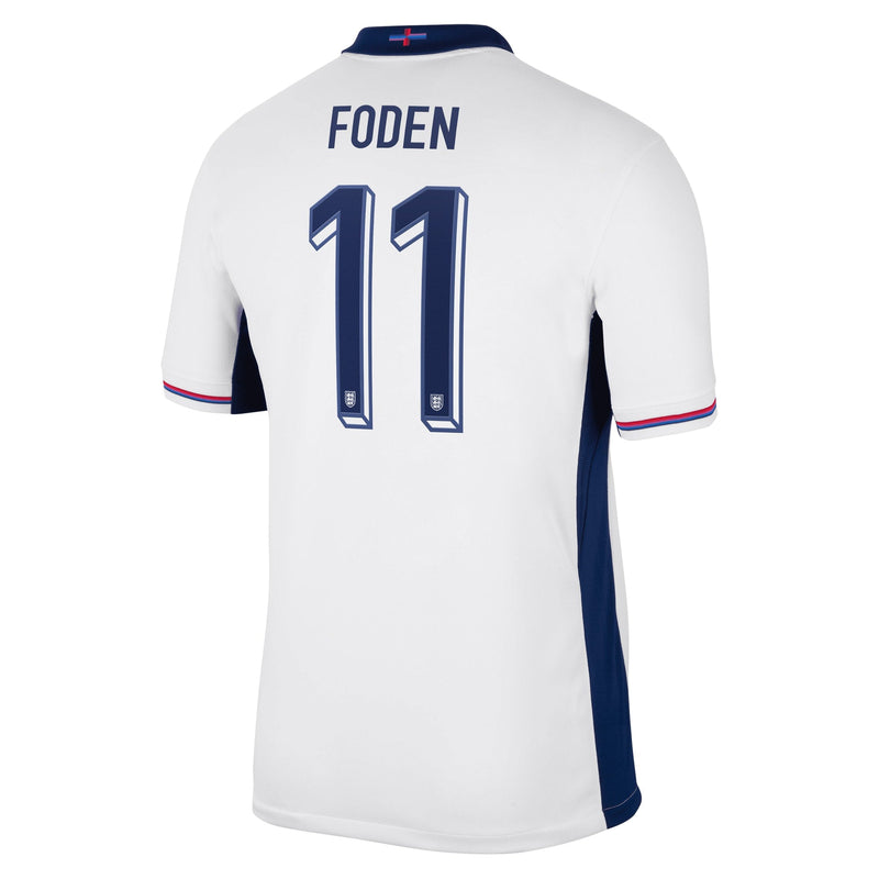 England Nike Home Stadium Shirt 2024 with Foden 11 printing