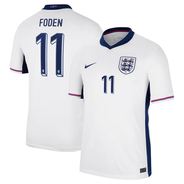 England Nike Home Stadium Shirt 2024 with Foden 11 printing