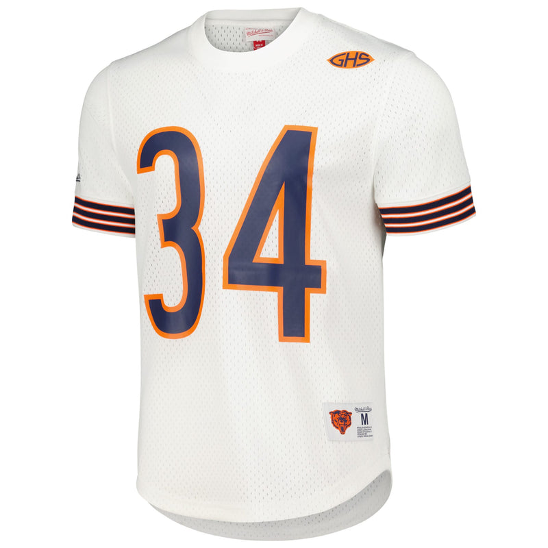 Men's White Chicago Bears Mitchell & Ness Walter Payton Mesh Top with Retired Player's Name and Number