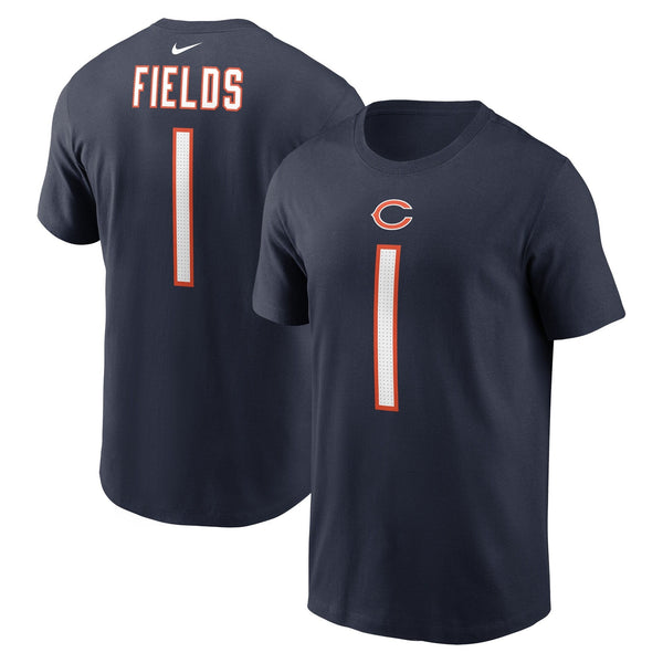 Nike Justin Fields Navy Chicago Bears Men's Name and Number T-Shirt