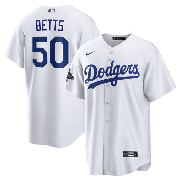 Mookie Betts Los Angeles Dodgers Nike 2024 World Series Champions Big & Tall Player Jersey - White