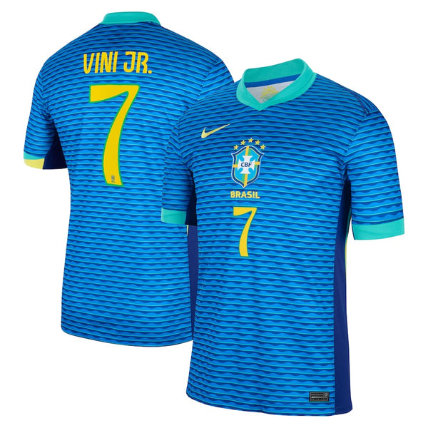 Vini Jr. Brazil National Team Nike 2024 Away Jersey - Blue