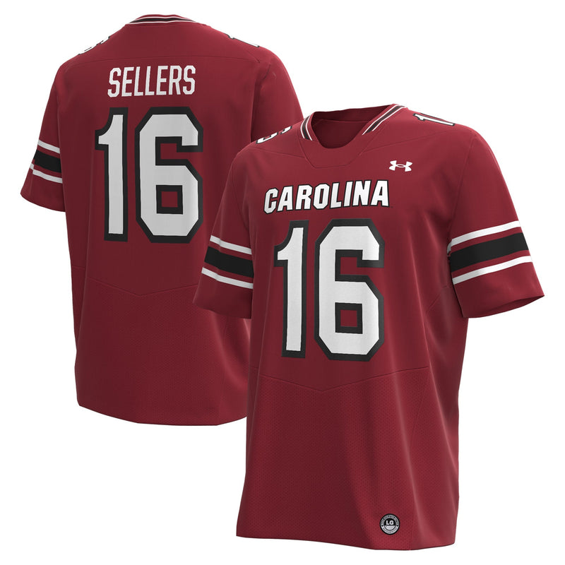 LaNorris Sellers South Carolina Gamecocks Under Armour NIL Football Player Jersey - Garnet