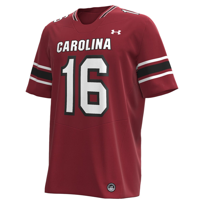 LaNorris Sellers South Carolina Gamecocks Under Armour NIL Football Player Jersey - Garnet