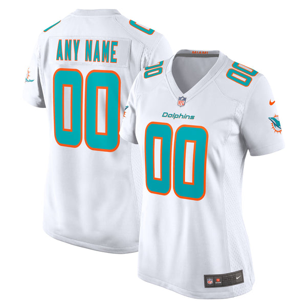 Miami Dolphins Nike Road Jersey - Custom - Womens