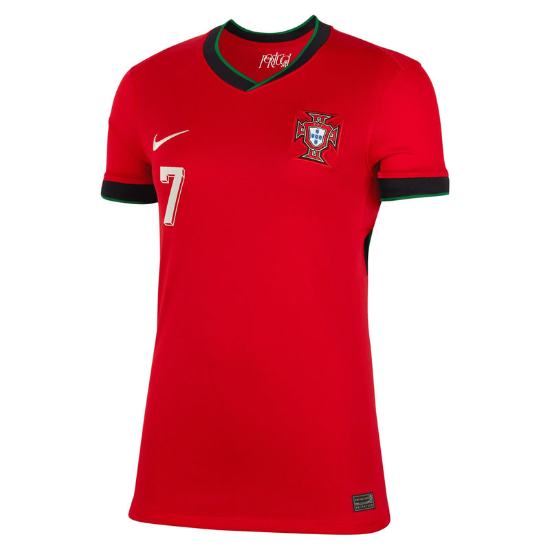 Portugal Nike Home Stadium Shirt 2024 - Womens with Ronaldo 7 printing