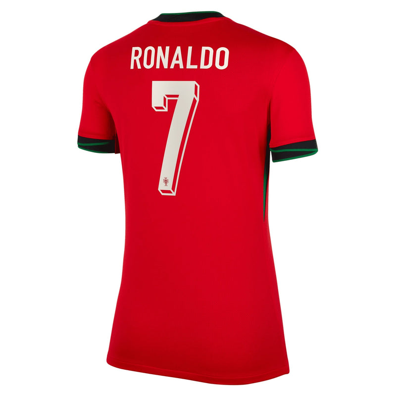 Portugal Nike Home Stadium Shirt 2024 - Womens with Ronaldo 7 printing