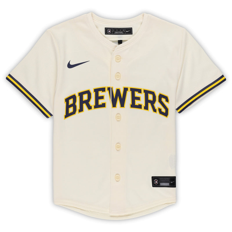 Milwaukee Brewers Nike Preschool Home Game Jersey - Cream