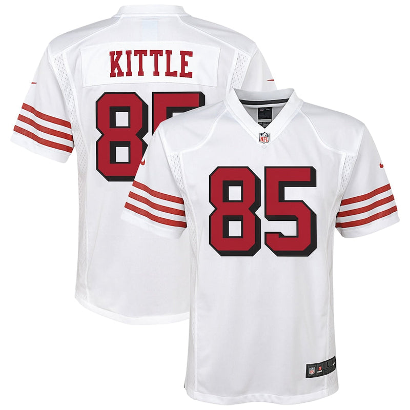 San Francisco 49ers Nike Game Secondary Alternate Jersey - White - George Kittle - Youth