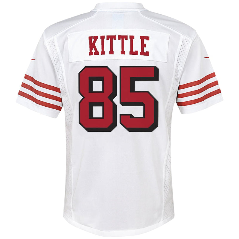 San Francisco 49ers Nike Game Secondary Alternate Jersey - White - George Kittle - Youth