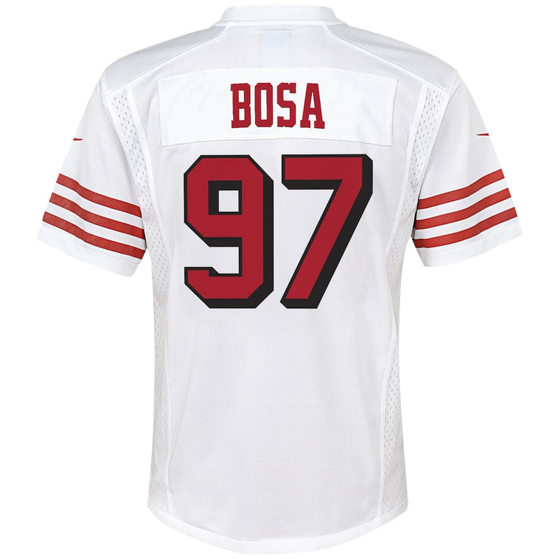 San Francisco 49ers Nike Game Secondary Alternate Jersey - White - Nick Bosa - Youth