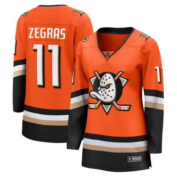 Trevor Zegras Anaheim Ducks Fanatics Women's Home Premier Breakaway Player Jersey - Orange