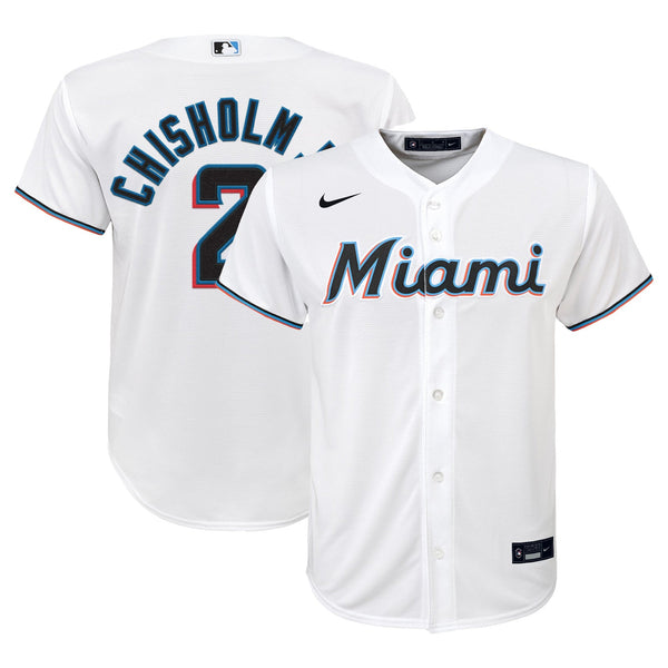 Jazz Chisholm Jr. Miami Marlins Nike Youth Home Player Jersey - White