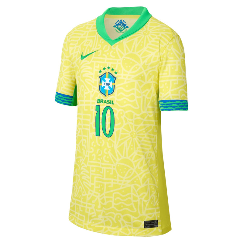 Neymar Jr. Brazil National Team Nike Youth 2024 Home Stadium Player Jersey – Yellow